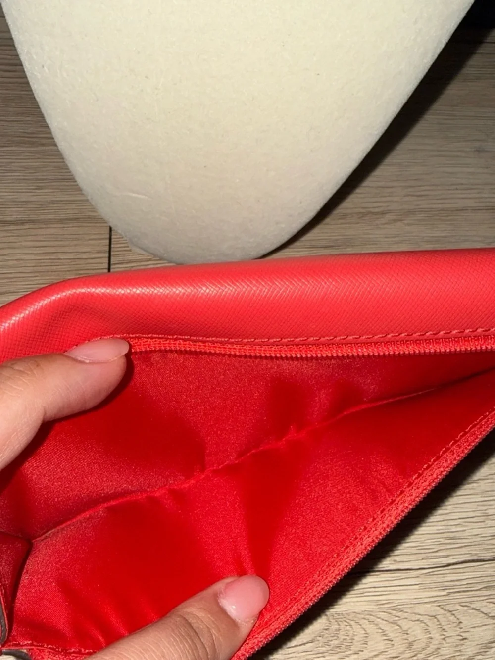 Coach Saffiano Red Leather Wallet with Gold Logo